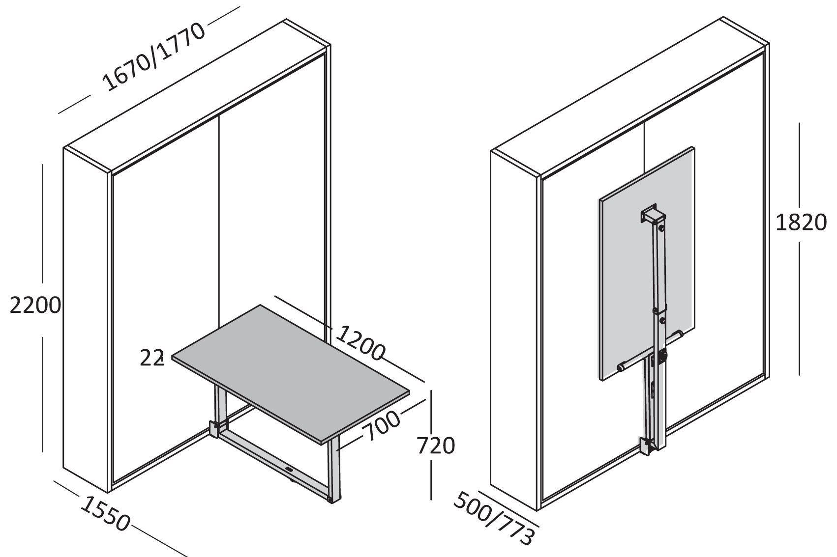 Opklapbed Penelope Tafel BedHabits 1